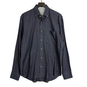 Maurizio Baldassari 100% Cotton Mens Button Down Shirt Gray Italy - L